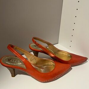 Virus Women's Vibrant Orange Slingback Heels
